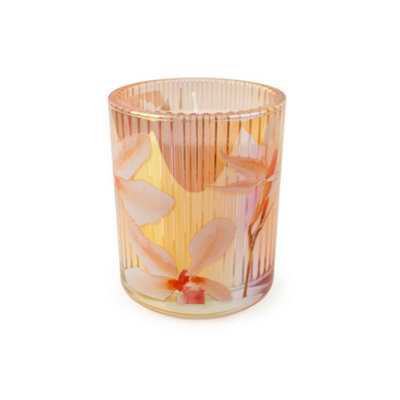 Candlelight Ridged CandleViolet & Iris Flower from B&Q