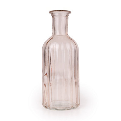 Candlelight Pink Glass Bottle from B&Q