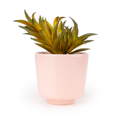 Candlelight Pink & Green 14.5Cm Succulent Pot With Artificial Plant In Pink Ceramic Pot from B&Q