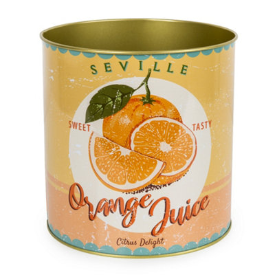 Candlelight Orange Metal Tin Can Pot (Dia) 15.5Cm(H)16Cm from B&Q