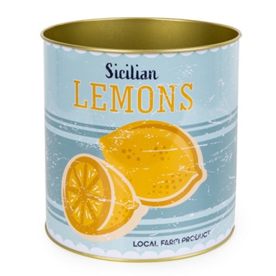 Candlelight Yellow Metal Tin Can Pot (Dia) 15.5Cm(H)16Cm from B&Q