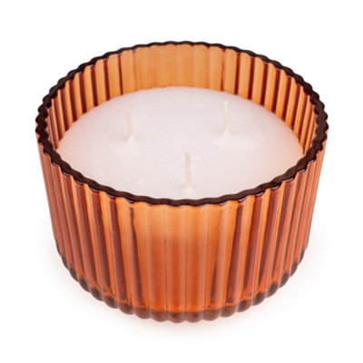Candlelight Garden Orange Ridged Citronella Large Candle from B&Q