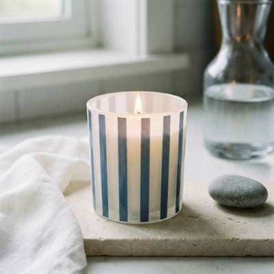 Candlelight Blue Stripe Sea Salt Small Jar Candle from B&Q