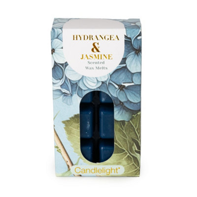 Candlelight Dark Blue Floral Hydrangea & Jasmine Small Wax Melt from B&Q