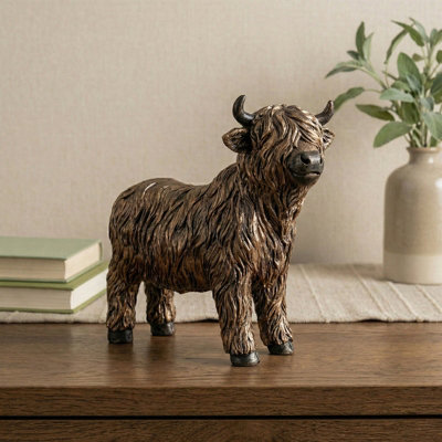 Madison & Mayfair Rustic Highland Cow Ornament from B&Q