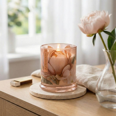 Candlelight Pink Floral Peony & Waterlily Small Jar Candle from B&Q
