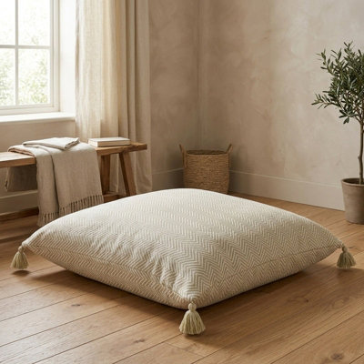 Madison & Mayfair Olive Green Cushion With Tassels from B&Q