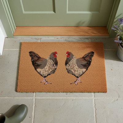 Madison & Mayfair Country Hens Motif Welcome Doormat from B&Q