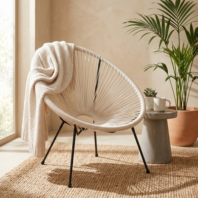 Madison & Mayfair Cream Egg Chair Outdoor Garden Seat from B&Q