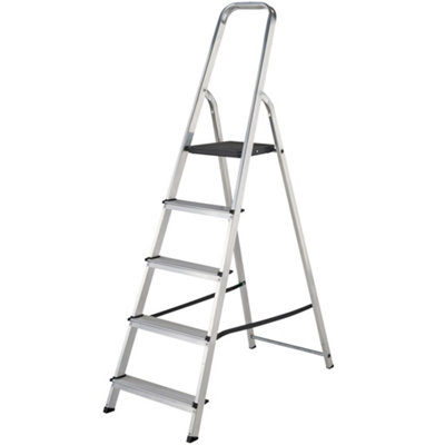 Werner Platform Stepladder 5 Tread High Handrail from B&Q