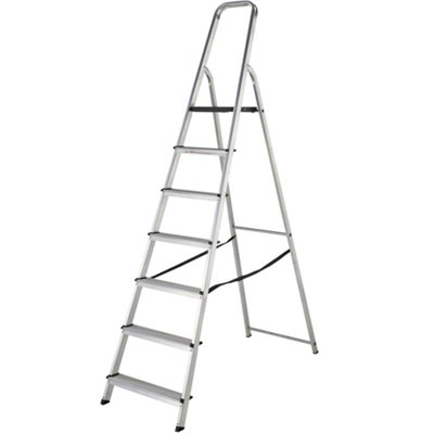 Werner Platform Stepladder 7 Tread High Handrail from B&Q