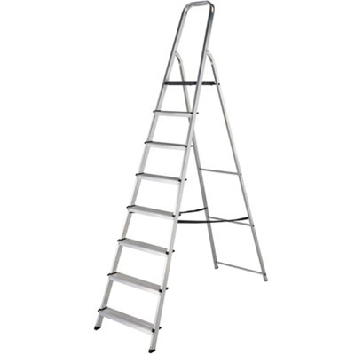 Werner Platform Stepladder 8 Tread High Handrail from B&Q