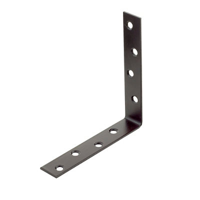 B&Q -  Brown Powder-Coated Steel Light Duty Angle Bracket (H)100mm (W)20mm (L)100mm