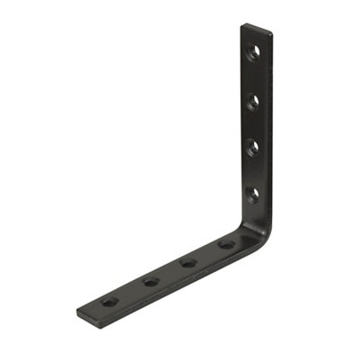 B&Q -  Brown Powder-Coated Steel Heavy Duty Angle Bracket (H)120mm (W)20mm (L)120mm