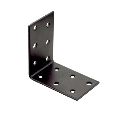 Abru Brown Powder-Coated Steel Perforated Angle Bracket (H)40mm (W)60mm (L)60mm from B&Q