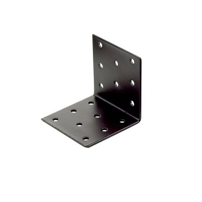 Abru Brown Powder-Coated Steel Perforated Angle Bracket (H)60mm (W)60mm (L)60mm from B&Q