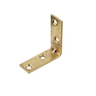 B&Q -  Brass Effect Steel Light Duty Angle Bracket (H)15mm (W)40mm (L)40mm