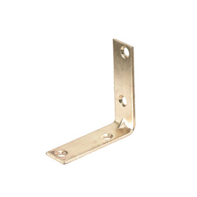 B&Q -  Brass Effect Steel Light Duty Angle Bracket (H)15mm (W)50mm (L)50mm