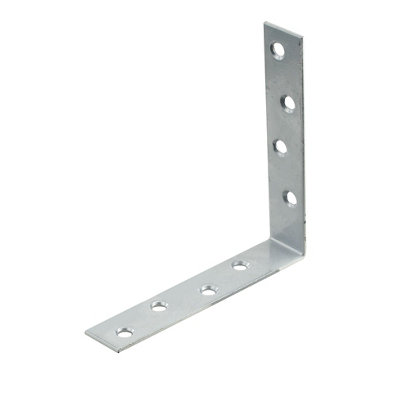 B&Q -  Silver Effect Powder-Coated Steel Light Duty Angle Bracket (H)20mm (W)100mm (L)100mm