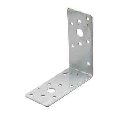 B&Q -  Silver Effect Powder-Coated Steel Angle Bracket (H)40mm (W)90mm (L)90mm