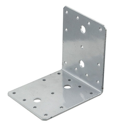 B&Q -  Chrome Effect Powder-Coated Steel Angle Bracket (H)90mm (W)105mm (L)105mm