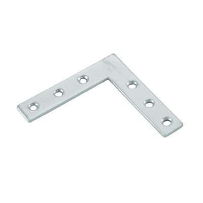 B&Q -  Silver Effect Powder-Coated Steel Angle Bracket (H)10mm (W)50mm (L)50mm