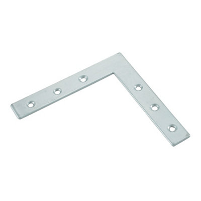 B&Q -  Silver Effect Powder-Coated Steel Angle Bracket (H)12mm (W)75mm (L)75mm