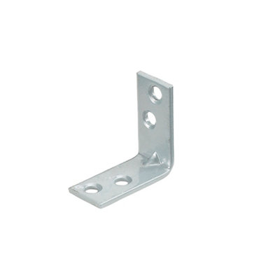 B&Q -  Silver Effect Powder-Coated Steel Light Duty Angle Bracket (H)15mm (W)30mm (L)30mm