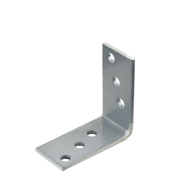 B&Q -  Silver Effect Powder-Coated Steel Mini Angle Bracket (H)20mm (W)40mm (L)40mm