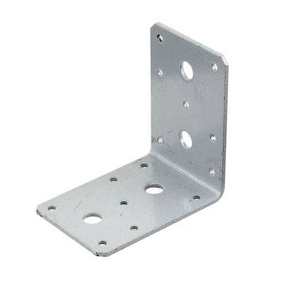 B&Q -  Silver Effect Powder-Coated Steel Angle Bracket (H)60mm (W)90mm (L)90mm