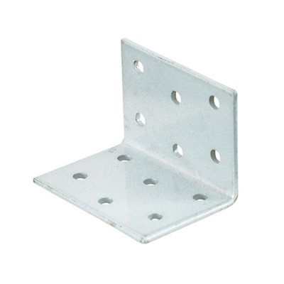 Abru Chrome Effect Powder-Coated Steel Perforated Angle Bracket (H)60mm (W)40mm (L)40mm from B&Q