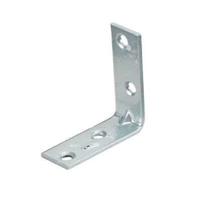 B&Q -  Silver Effect Powder-Coated Steel Light Duty Angle Bracket (H)15mm (W)40mm (L)40mm