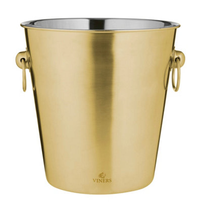 Viners Barware Stainless Steel Gold Champagne Bucket 4L from B&Q