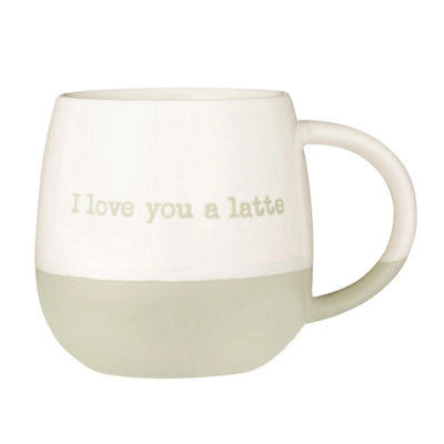 Stoneware Coffee Mug I Love You A Latte Novelty Cup 340Ml Choco Hot Beverages from B&Q