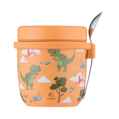 Viners Kids Food Flask 300Ml Roarsome With Spoon Dinosaur Vacuum Insulated Lunch from B&Q