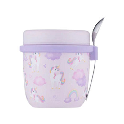 Viners Kids Food Flask 300Ml Believe Unicorn With Spoon Vacuum Insulated Lunch from B&Q