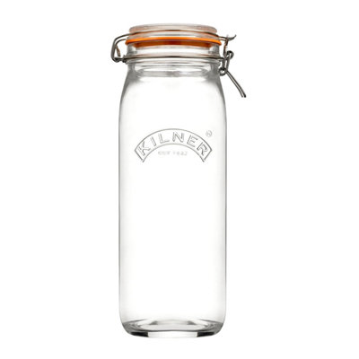  - Kilner Clip Top Glass Jar 2.1L Round Airtight Food Storage Pasta Pantry Storage