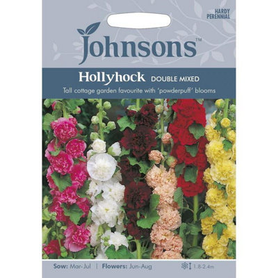 Johnsons Hollyhock Double Mixed Flower Seeds from B&Q