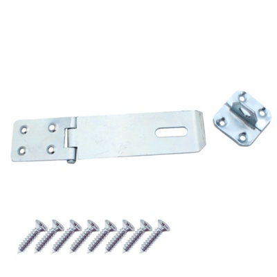 Keypak Heavy Duty Zinc Safety Hasp & Staple (115mm 4.5 Inch)  Gate Clasp Security LockShed DoorCabinet Door Latch from B&Q