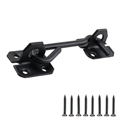 Keypak Heavy Duty Black Wire Cabin Door Hook Eye Latch 75mm (3 Inch) For Garden Shed Gate Window Lock Fixing Included from B&Q