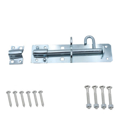 Keypak Heavy Duty Zinc Brenton Pad Lock Bolt (150mm-6 Inch) For GarageGarden Gate Shed Door Wooden Door Lock from B&Q