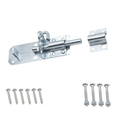 Keypak Heavy Duty Zinc Brenton Pad Lock Bolt Door (100mm-4 Inch) For GarageGarden Gate Shed Wooden Door Lock from B&Q