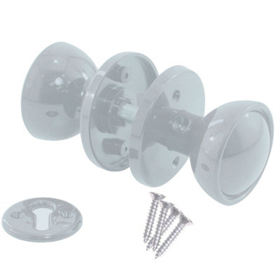 Keypak Plastic Bedroom Door Knob Rim Mortice Latch White Set Keyhole Escutcheons Door Gate Shed Knob Handle Spindle & Fixings from B&Q