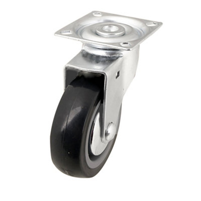 Unbraked Medium Duty Swivel Castor Wc65(Dia)75mm (H)98.5mm (Max. Weight)55Kg from B&Q