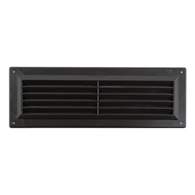 Map Vent Map Louvre Vent Cover 9 X 3 (229Mm X 76Mm), Fixed Plastic Grille With Flyscreen To Cover Single Brick, Brown