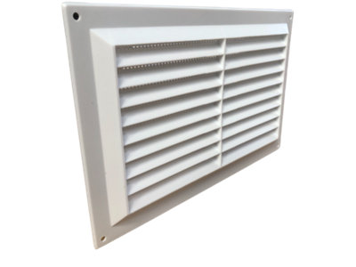 Louvre Vent With Fly Screen 9X6 White from B&Q