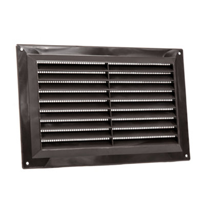Map Vent Map Louvre Air Vent Cover With Fixed Flyscreen For Openings 9X6" (229mm X 152mm)Dark Brown from B&Q