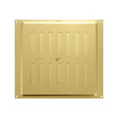 Map Vent Map Aluminium Adjustable Air Vent 9" X 9"Hit & Miss Grille Cover (229mm X 229mm)Gold from B&Q