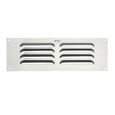Keypak Metal Louvre Air Vent CoverSuitable For Venting Gas Appliances Internal External WallFor Openings 9 X 3" (229 X 76mm)Silver from B&Q