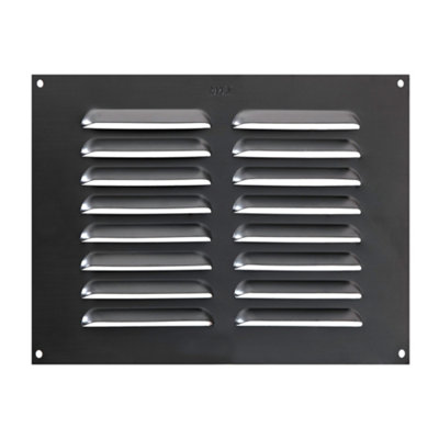 Map Vent Metal Louvre Air Vent CoverSuitable For Venting Gas Appliances Internal External Wall9 X 6" (229 X 152mm)Anthracite from B&Q